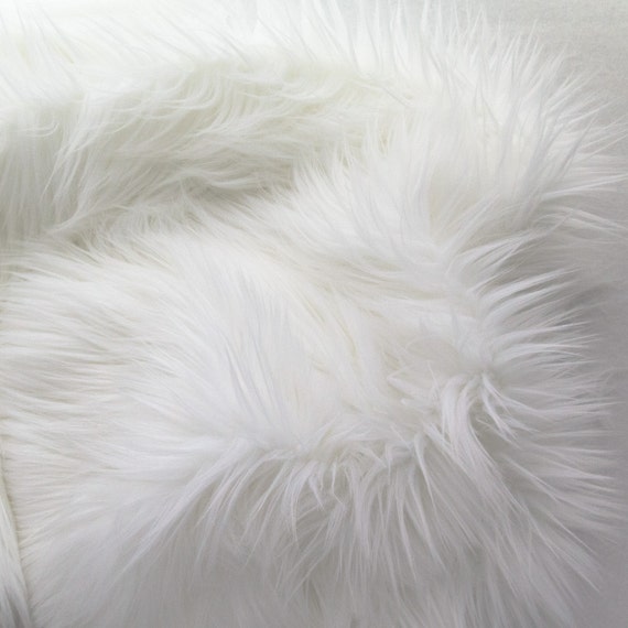 MoHair 60 Inch Faux Fur White Fabric by the Yard 1 yard