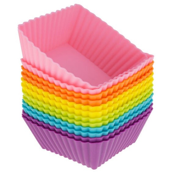 Items similar to Square Muffin Pans Reusable Silicone Cupcake Liners