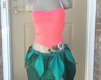 hawaiian crop top and skirt