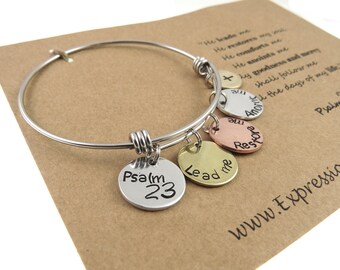 Inspirational Silver Twist Wire Wrap 10 COMMANDMENTS Crystals Charms