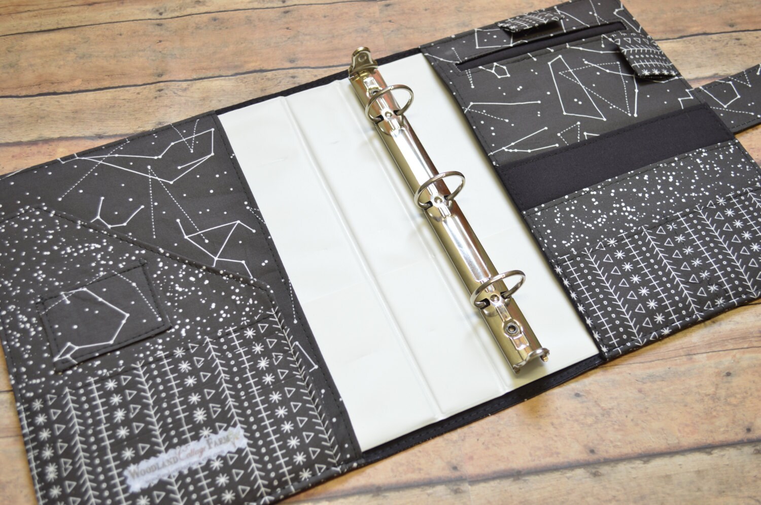 3 Ring Binder Cover In Celestial Fabric by woodlandcottagefarm