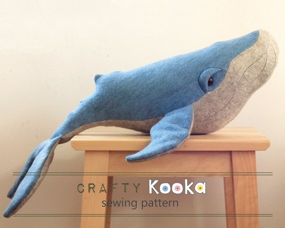 Whale pattern sewing pattern whale plush pdf sewing by CraftyKooka