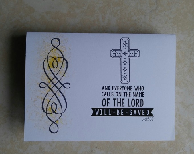 10 Christian handmade flat notecards, 1 John 4 10, Joel 4 32, Scripture Notecards, This is Love, Call on the Lord, Blank inside #J24A