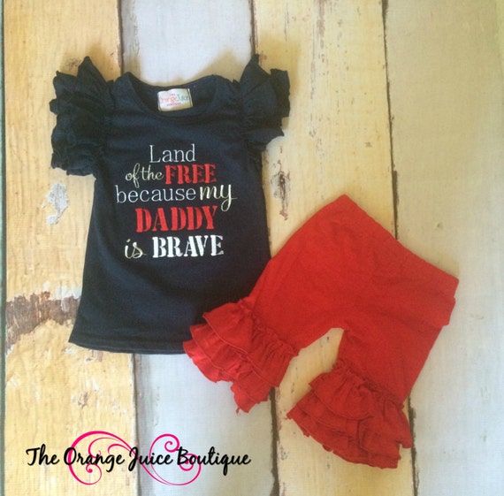 Download Land Of the Free Because My ____ Is Brave Navy Flutter Tank