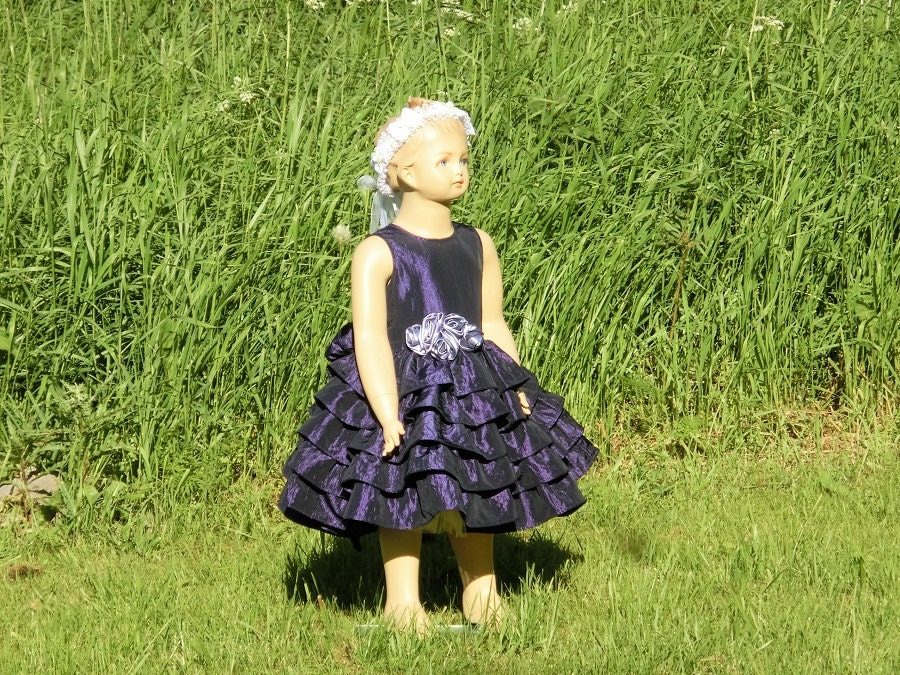 Plumeria Time Purple Girl's Bungee Dress main image 0