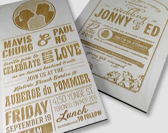 Laser Cut Wood Wedding Invitations 8