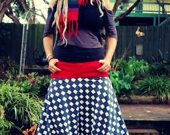 Harem pants/ checkered pants/ pirate pants/ hippy pants/ upcycled clothing/ vintage/ retro/ Size 14.