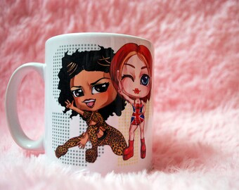 the spice girls chibi manga anime art mug toy - original 90's nostalgia gift for turning 30