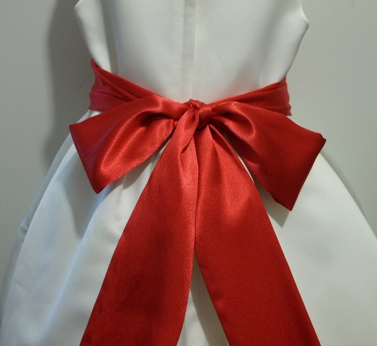 BRIGHT RED Satin Bridal Sash Satin Sash NOT Ribbon Smaller