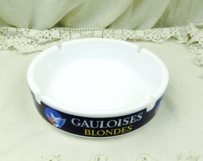 Very Large Vintage Milk Glass Mid Century Gauloise Blondes Ashtray / French Cafe Decor / Retro Vintage Home Interior / Man Cave / Tobacciana Very Large Vintage Milk Glass Mid Century Gauloise Blondes Ashtray / French Cafe Decor / Retro Vintage Home Interior / Man Cave / Tobacciana