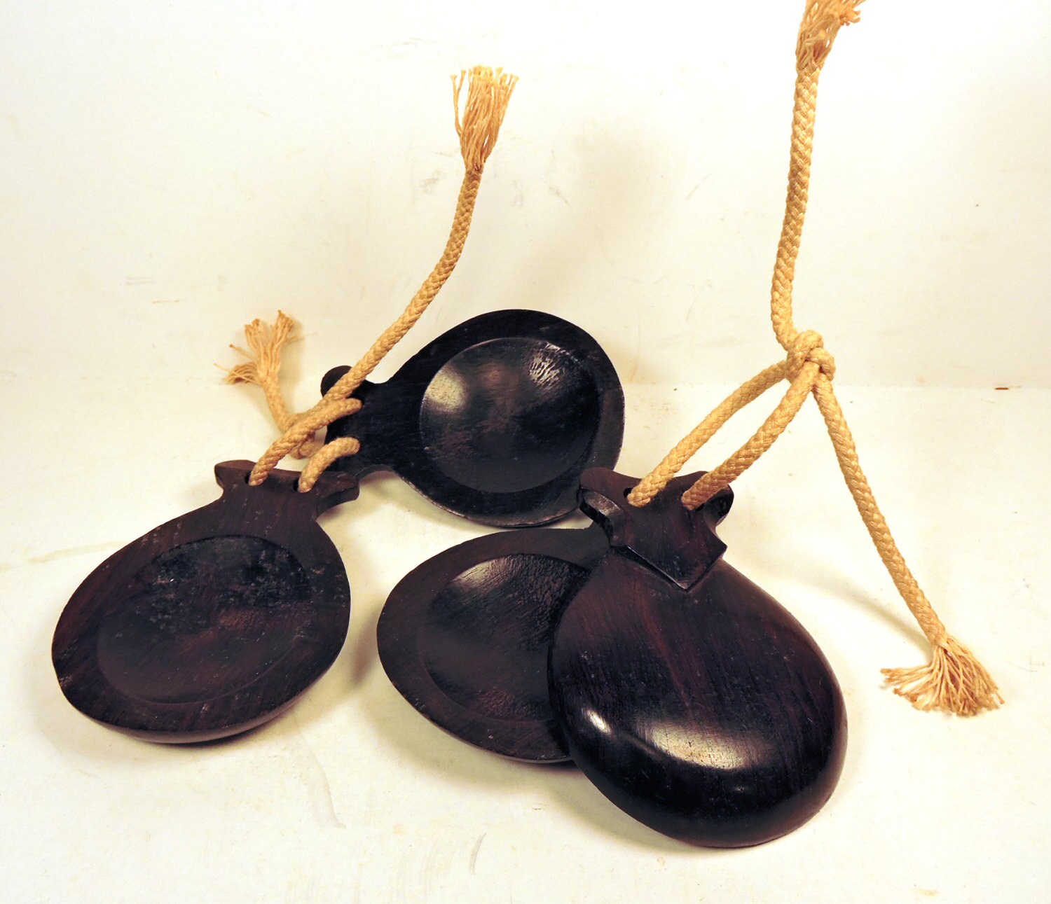 Vintage Pair Ebony Wood Spanish Flamenco by