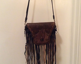 Handmade bohemian fringe purse