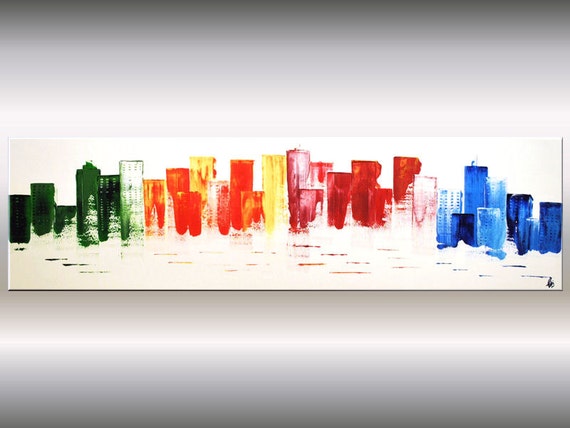 Acrylic Art Painting 72 Abstract Painting Skyline Urban