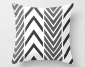 Black and Gray Pillow Cover - Cover Only - Arrow Modern Art - Cushion Cover - Sofa Pillow - Throw Pillow - Made to Order Black and Gray Pillow Cover - Cover Only - Arrow Modern Art - Cushion Cover - Sofa Pillow - Throw Pillow - Made to Order