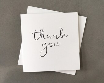 Thank you card, wedding thank you, thank you, simple thank you card