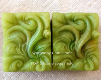 6 cavity wave mold, silicone soap mold, cake silicone mold, resin mold, big wave mold, soap mold, DIY handmade soap