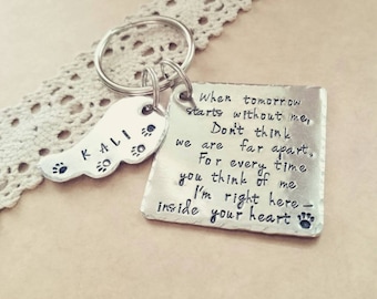 Pet Memorial Keychain, Angel With Paws, Family dog, Family cat, Family pet, Keychain for Pet, Dog Keychain