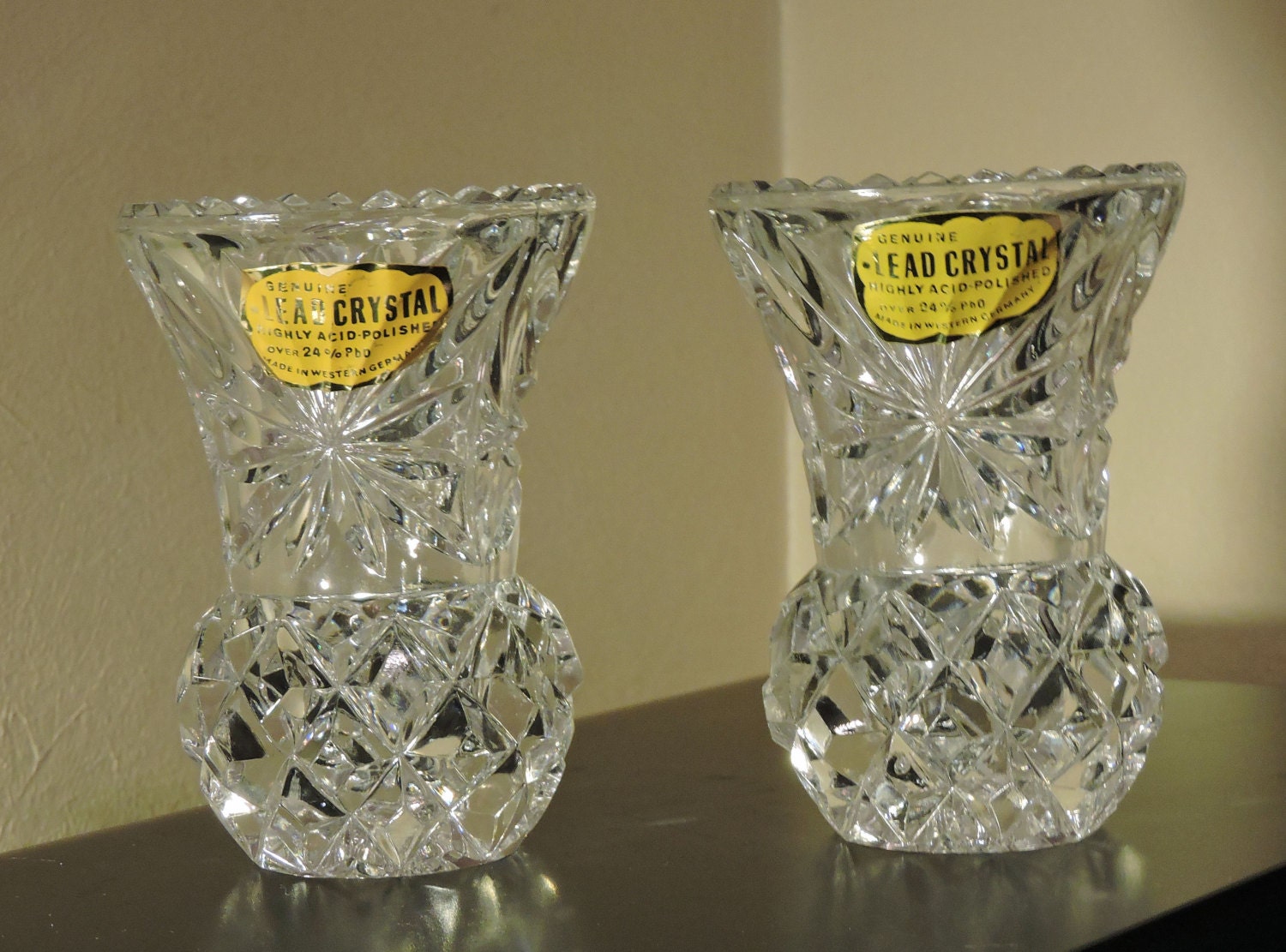 Genuine Lead Crystal Highly Acid Polished Over by toyhstreasures