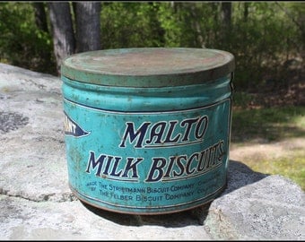 Vintage Pennant Malto Milk Biscuits Tin