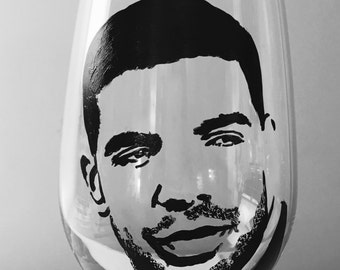 Hand Painted Wine Glass - DRAKE