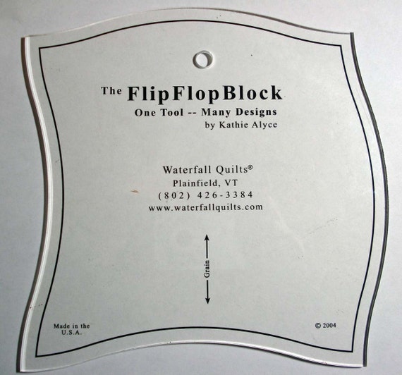 Quilting Ruler Tool Flip Flop Block Quilting Template and
