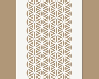 The Flower of Life Continuous Pattern - Sacred Geometry Stencil