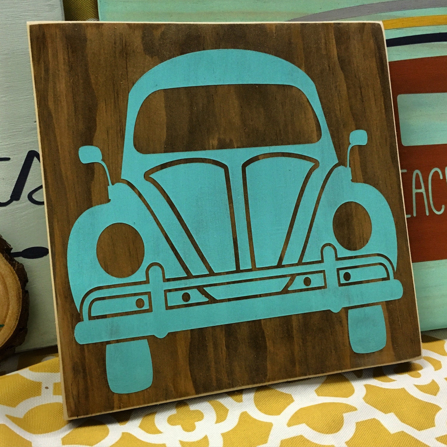 wood sign Vw beetle Vw Bug wall decor vw decor custom