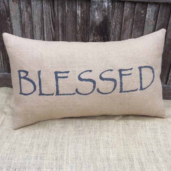 Blessed Pillow Coverlumbar Pillow Cover 12x20burlap Pillow