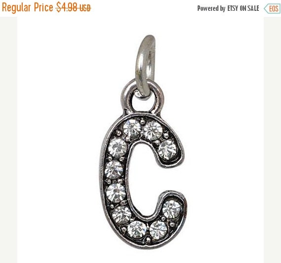 ON SALE Letter C Initial Dangle Create Your by GreenwoodJewelry