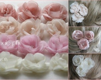 Wedding hair flower Blush hair flower Ivory hair flower Pink hair flower Ivory flower pin Bridal hair flower Cream hair flower Bridal flower