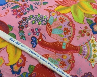 Lily Ashbury Fabric Tradewinds Floral Empress in Empress Pink By the FQ 1/4 Yard 100 Percent Quality Cotton