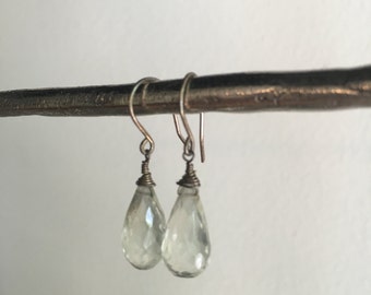 Sterling Silver White Topaz Briolette Earrings