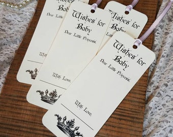 Wishing Tree Tags For Baby Shower - Set of 8 Baby Shower Wishing Tree Tags Bookmarks with Children - Gift cards, registries, wishing wells and money trees.