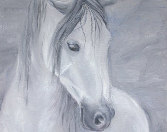 Digital Grey Horse Portrait JPG/horse art/download/Printable Art/to print/
