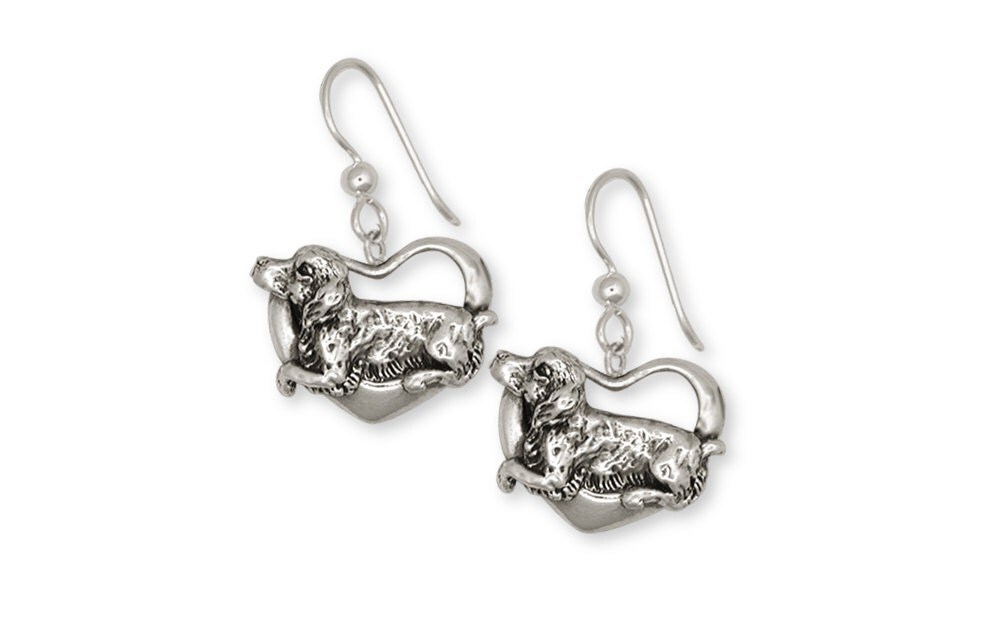 Brittany Dog Earrings Handmade Sterling Silver Dog Jewelry