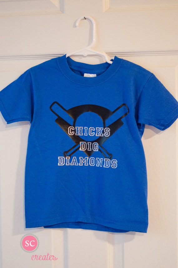 chicks dig diamonds baseball shirt