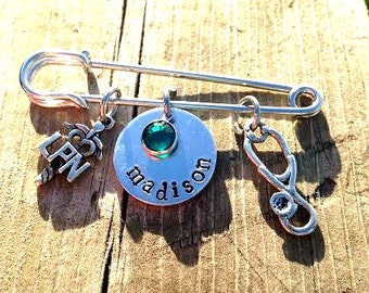 Nursing pin, nurse gift, nursing graduation gift, unique gift for RN, LPN, nurse practitioner, caduceus jewelry, personalized nursing pin