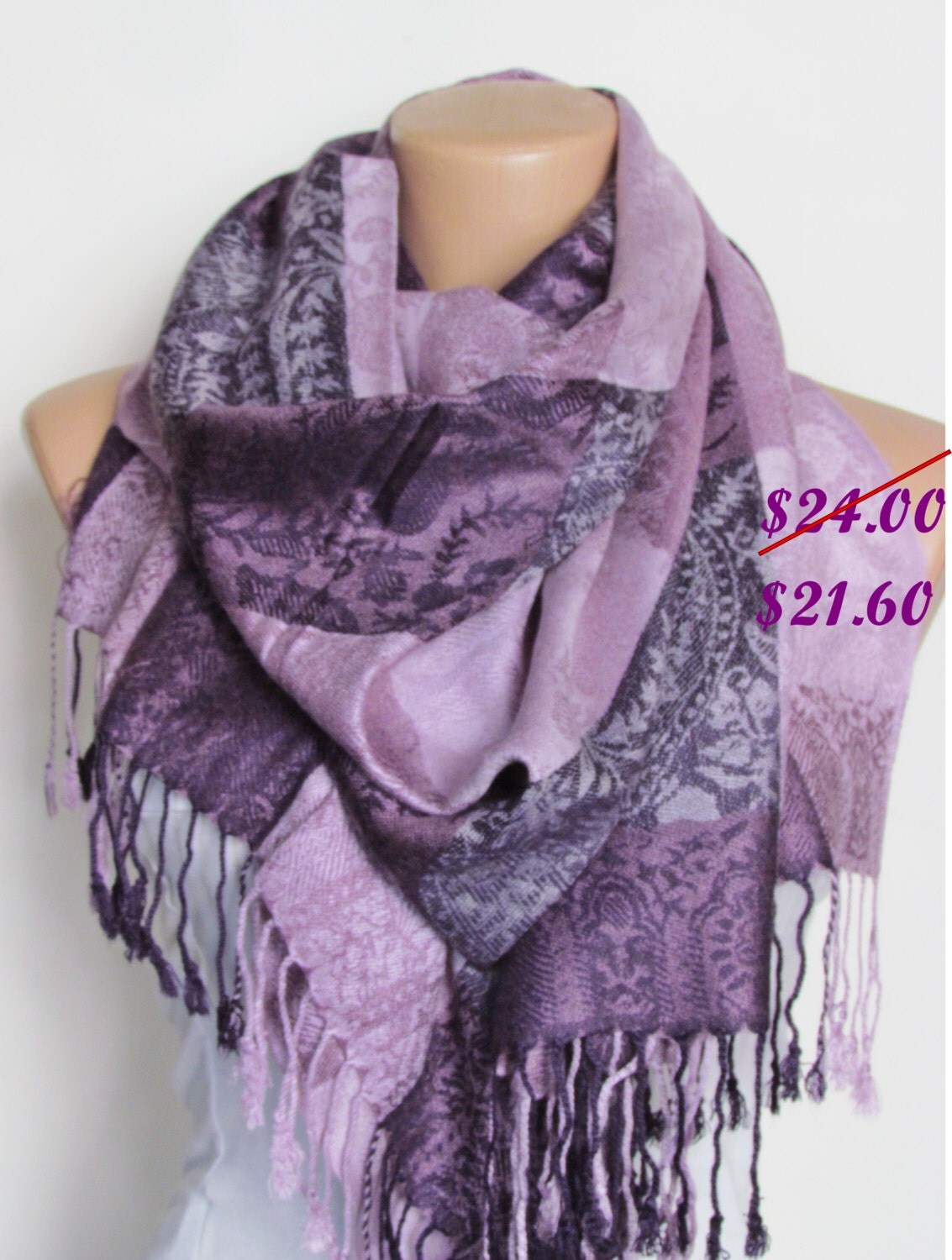 Lilac Pashmina Scarf Oversize Scarf Fall Winter Scarf Large