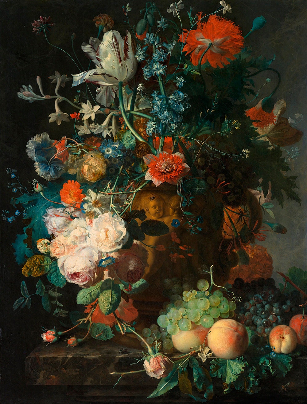 Jan van Huysum Still Life with Flowers and Fruit