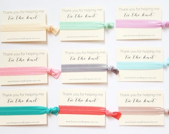 Bridesmaid Hair Ties, Tie the Knot, Bridesmaid Ask Gift, Hair-tie bracelet, asking bridesmaids, bridesmaid proposal, hair tie favors, moh