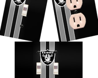 Oakland Raiders Light switch wall plates covers NFL room decor football man cave bedroom bar decor