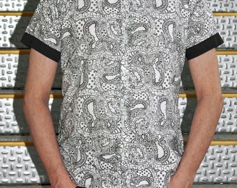 Black & White Half Sleeves Shirt