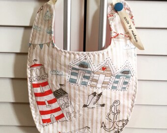 Nautical Seaside Holiday | Reversible Baby Bibs