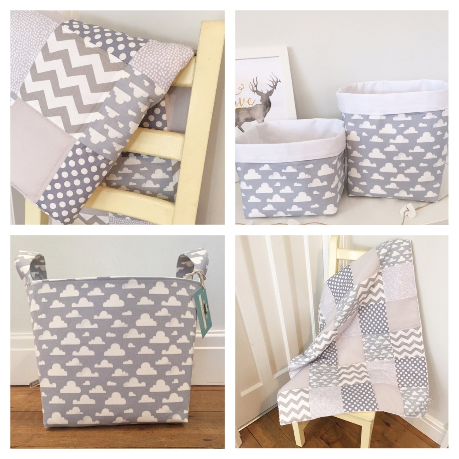 Pitter Patter Fabric Basket Nappy Basket Diaper Caddy