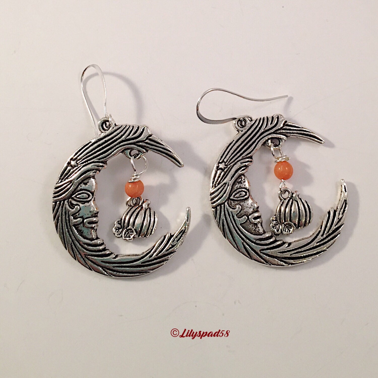 Jade Crescent Moon Beaded Earrings T For Her Halloween 5134