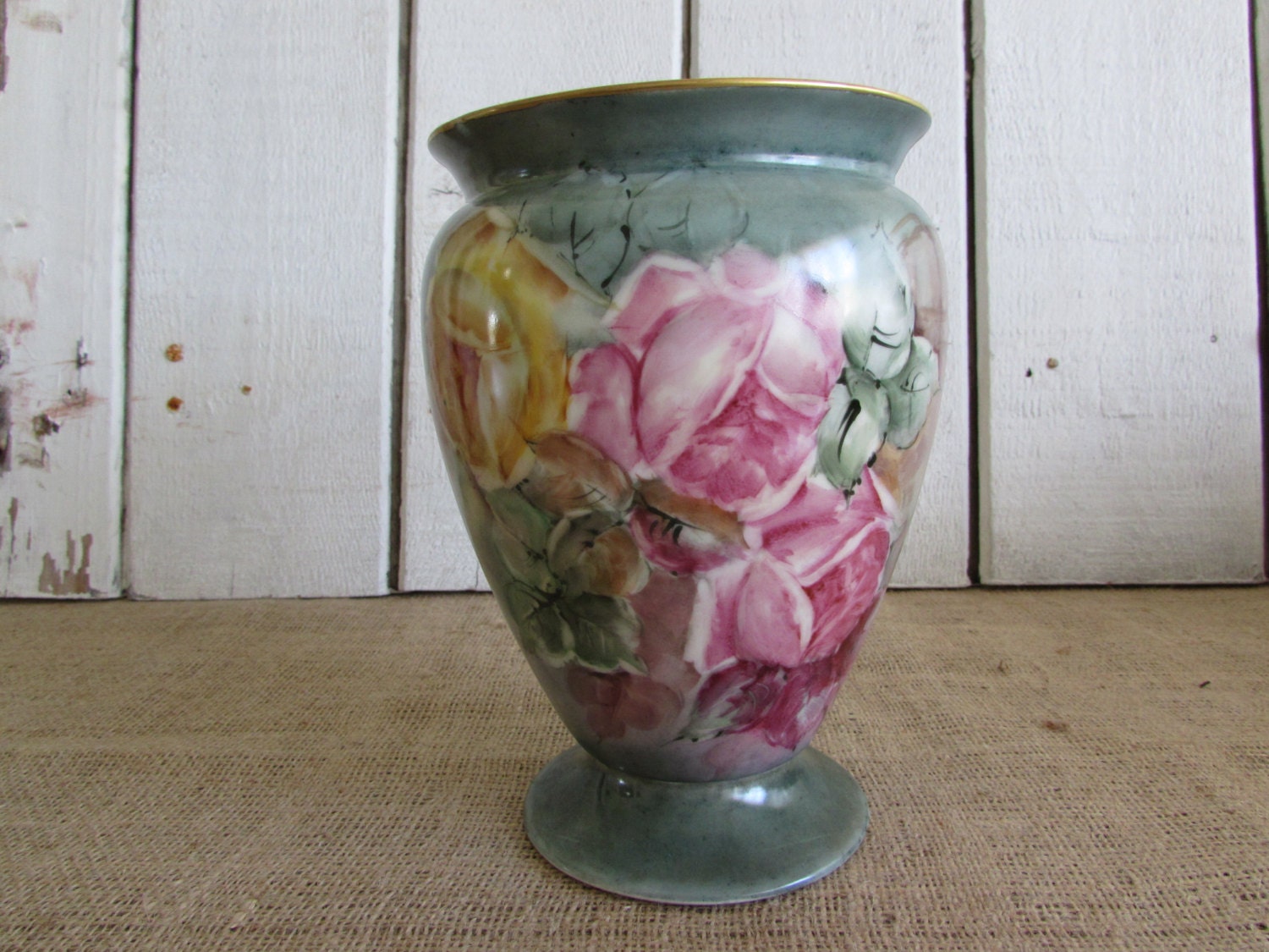 Vintage Floral Flower Vase Germany Old by OpenTwentyFourSeven