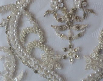 Couture beaded and embroidered trim -Zahida - priced per half yard