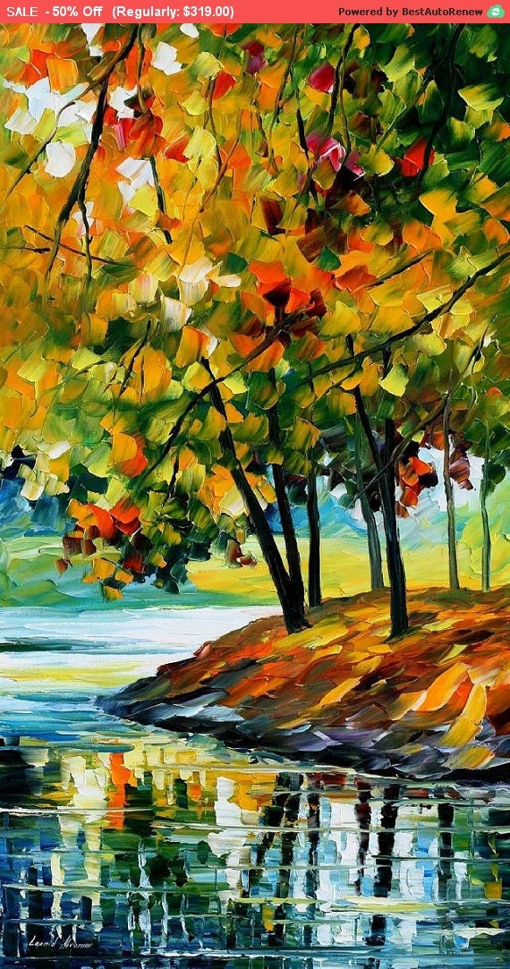 Landscape Late Fall Oil Painting On Canvas by AfremovArtStudio