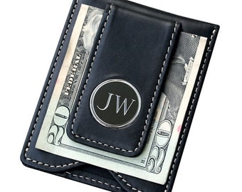 Personalized Leather Money Clip and Wallet Combo - Groomsmen Gift - Best Man Gift - Fathers Day Gift - Engraved - Monogrammed for Free