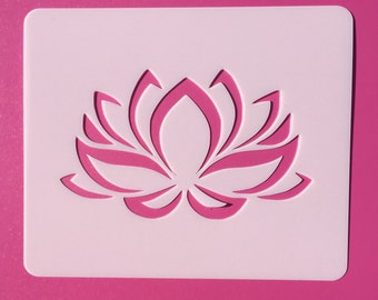 Lotus Flower Stencil, Reusable Stencil, Namaste Lotus Stencil, Flower Stencil, Mylar Stencil, LF1